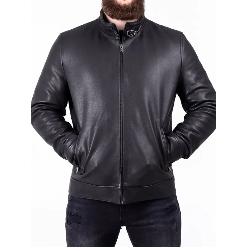 Men-Genuine-Leather-Black-Biker-Jacket