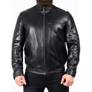 Men Leather Designer Biker Jacket - Image 2