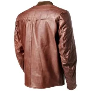 Men Light Brown Full Quilted Leather Jacket - Image 2