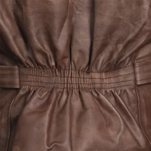 Mens Biker Brown Leather Jacket - Image 5