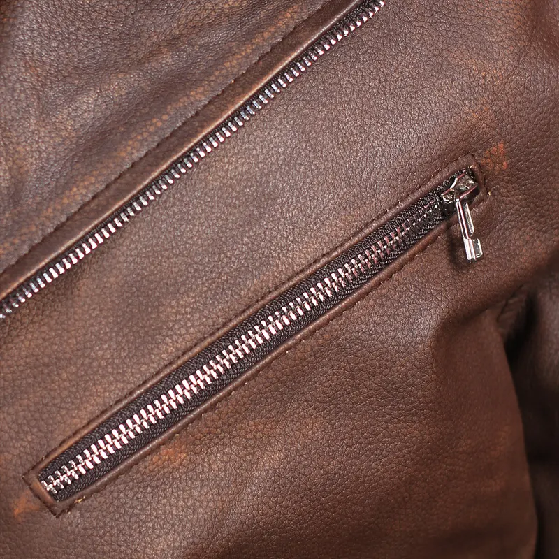 Mens-Biker-Brown-Leather-Jacket