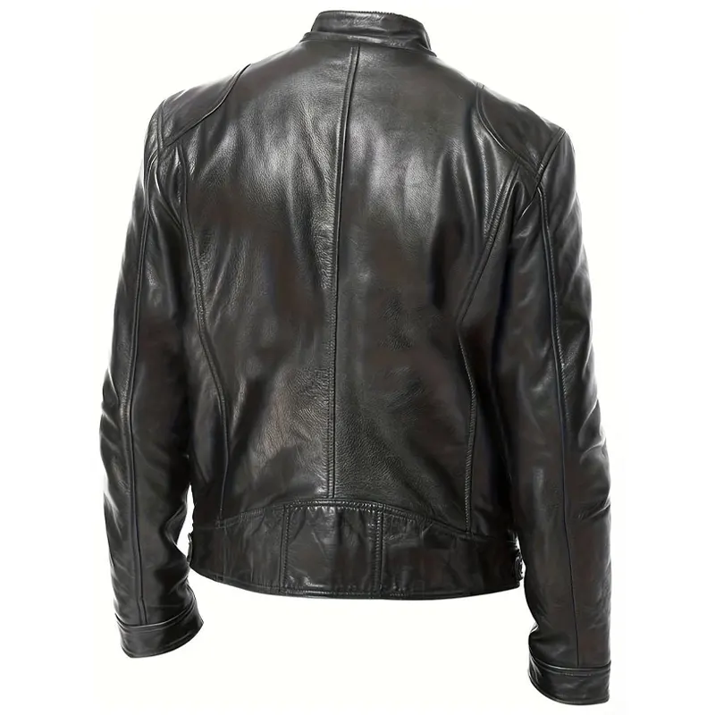 Mens-Black-Motorcycle-Genuine-Leather-Jacket
