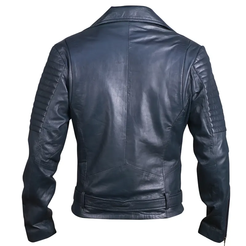 Mens-Blue-Biker-Leather-Jacket