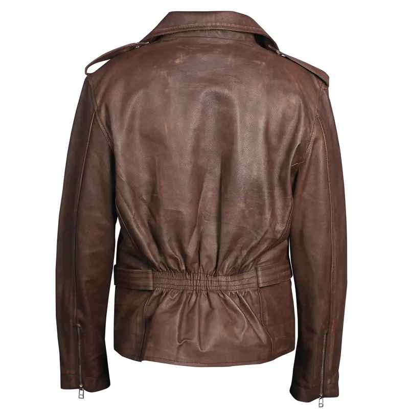 Mens-Brown-Biker-Genuine-Leather-Jacket