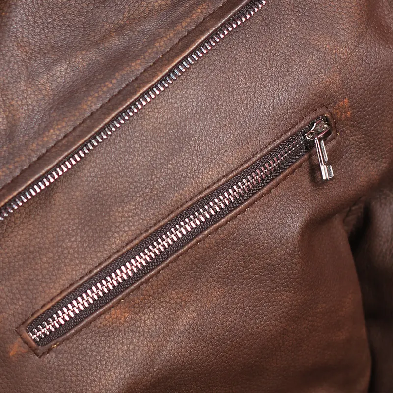 Mens-Brown-Biker-Side-Pocket-Leather-Jacket