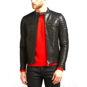 Mens Genuine Lambskin Leather Jacket - Image 1