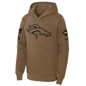 Denver Broncos Salute to Service Brown Hoodie - Image 1