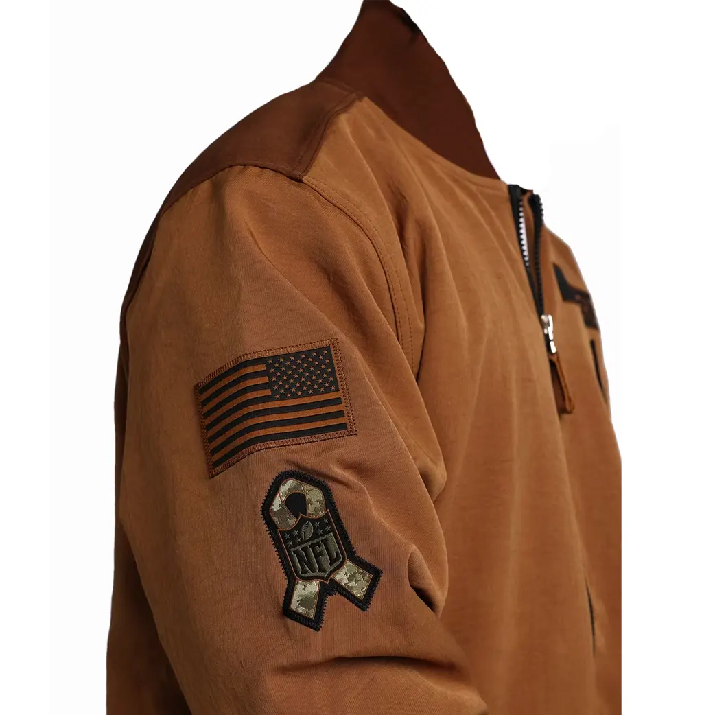 Las-Vegas-Raiders-Salute-To-Service-Brown-Cotton-Jacket