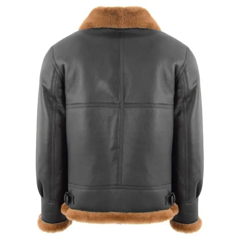 Mens-Black-Leather-Brown-Shearling-Jacket