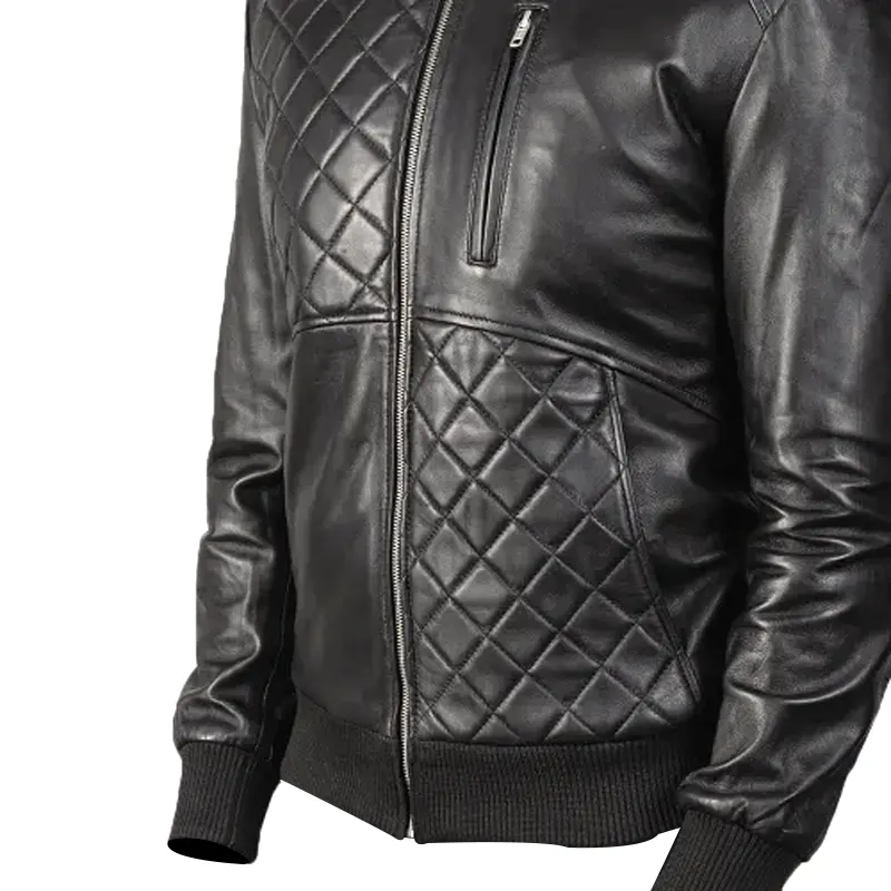 Mens-Black-Leather-Quilted-Style-Jacket