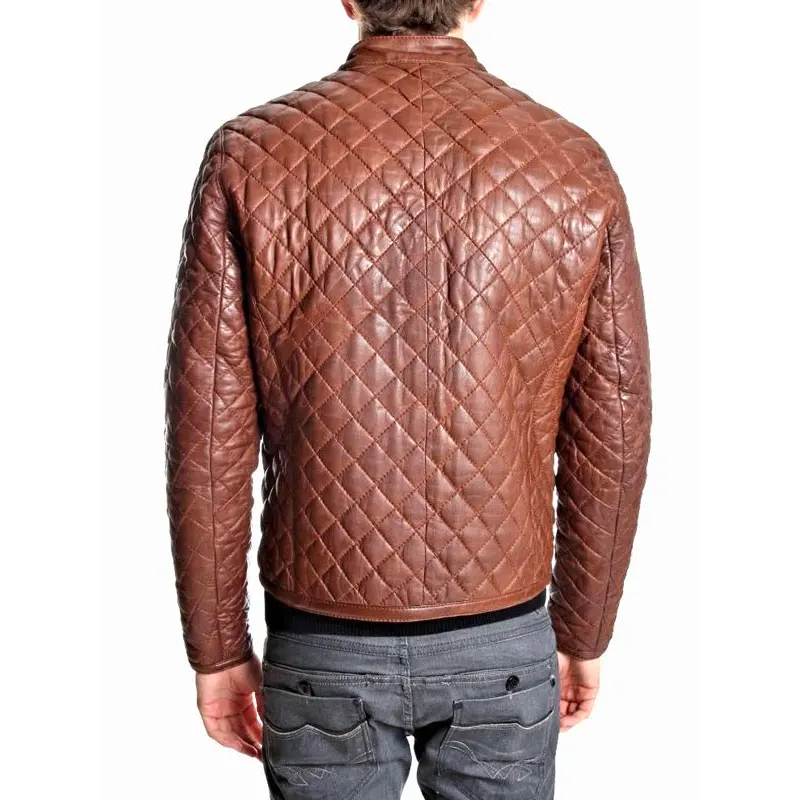 Mens-Diamond-Quilted-Brown-Leather-Jacket