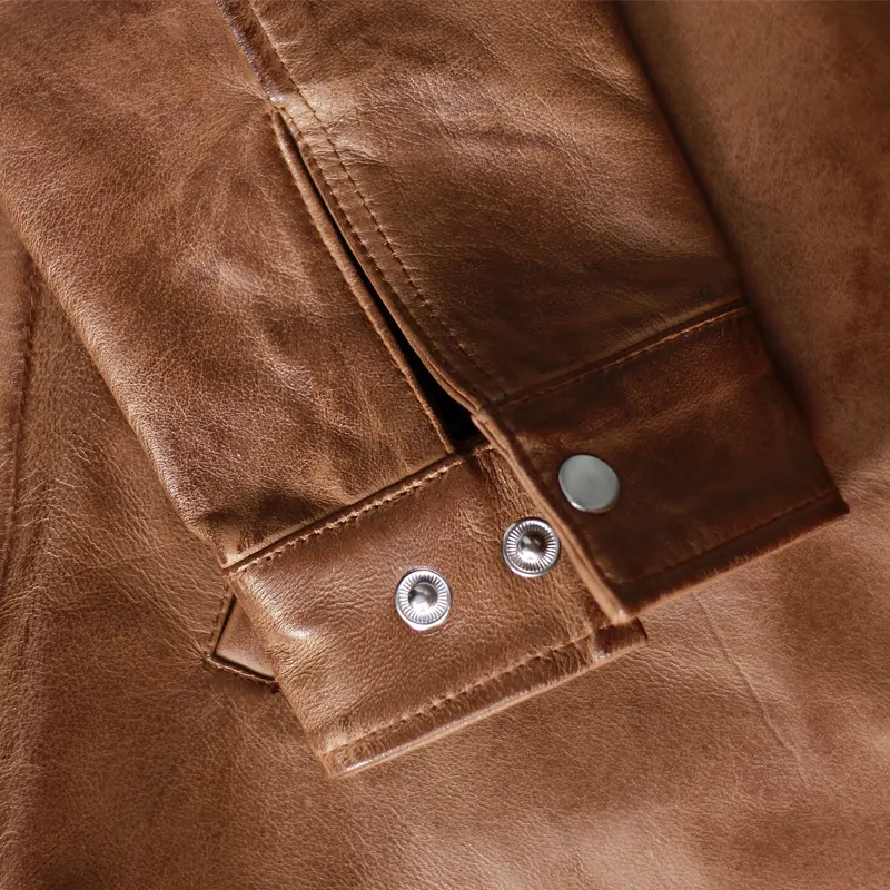 Mens-Light-Brown-Leather-Clip-Jacket