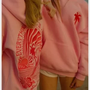 Pink Palm Puff Hoodie - Image 3