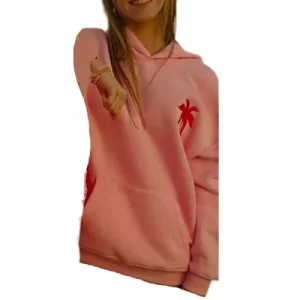 Pink Palm Puff Hoodie - Image 1