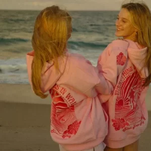 Pink Palm Puff Hoodie - Image 2