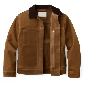 Short Cruiser Roughout Leather Jacket - Image 2