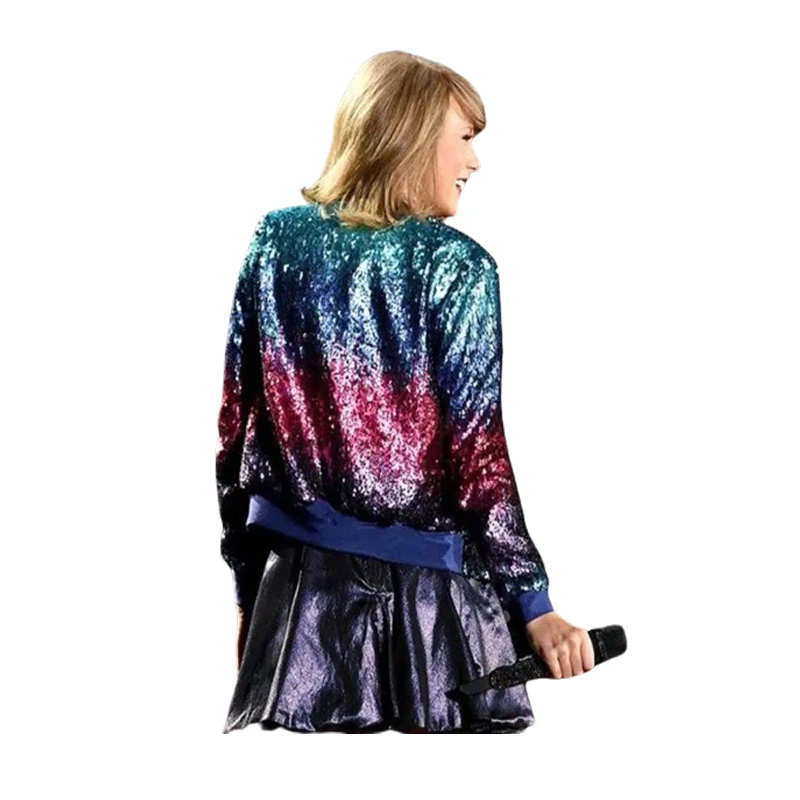 Taylor-Swift-Blue-And-Red-Sparkle-Jacket
